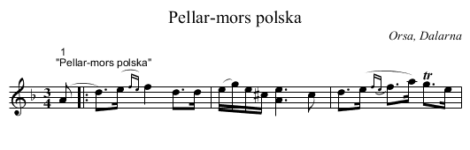 Pellar-mors polska - staff notation