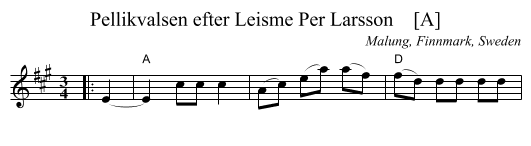 Pellikvalsen efter Leisme Per Larsson    [A] - staff notation