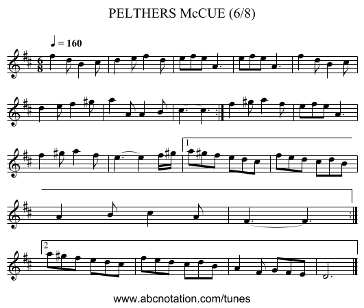 PELTHERS McCUE (6/8) - staff notation