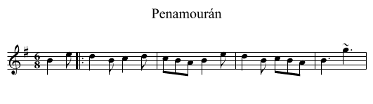 Penamourán - staff notation