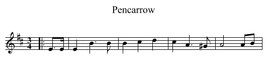 Pencarrow - staff notation