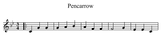 Pencarrow - staff notation