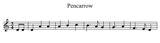 Pencarrow - staff notation