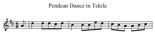 Pendean Dance in Tekile - staff notation