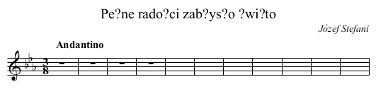Pe?ne rado?ci zab?ys?o ?wi?to - staff notation