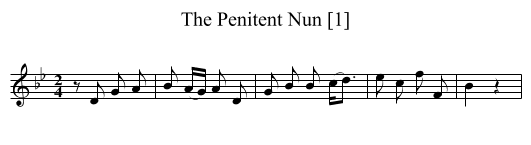 Penitent Nun [1], The - staff notation
