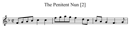 Penitent Nun [2], The - staff notation