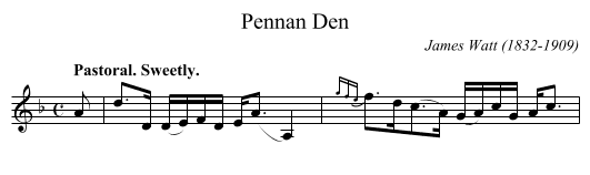 Pennan Den - staff notation