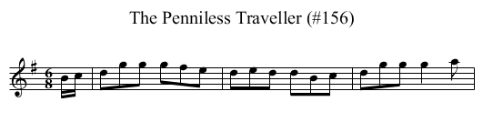 Penniless Traveller (#156), The - staff notation