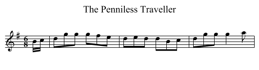 Penniless Traveller, The  - staff notation