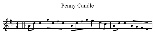 Penny Candle - staff notation