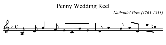 Penny Wedding Reel - staff notation