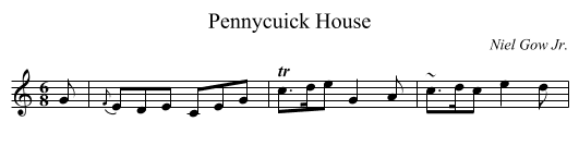 Pennycuick House - staff notation