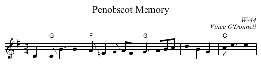Penobscot Memory - staff notation