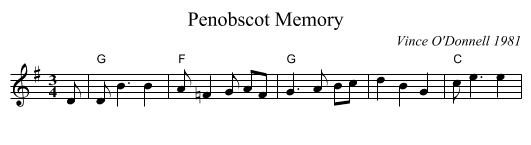 Penobscot Memory - staff notation