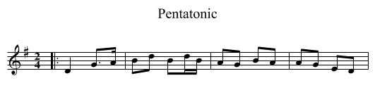 Pentatonic - staff notation