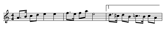 Pentiis schottis - staff notation