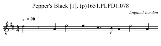 Pepper's Black [1]. (p)1651.PLFD1.078 - staff notation