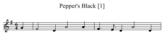 Pepper's Black [1] - staff notation