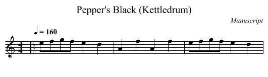 Pepper's Black (Kettledrum) - staff notation