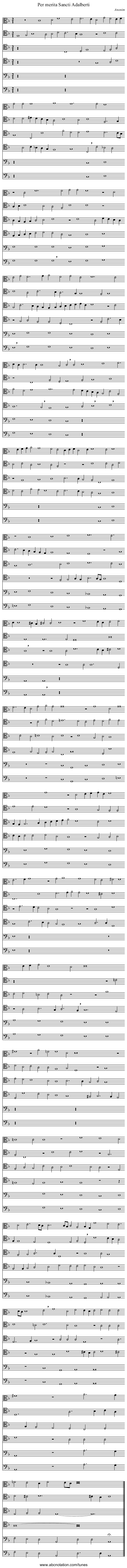 Per merita Sancti Adalberti - staff notation
