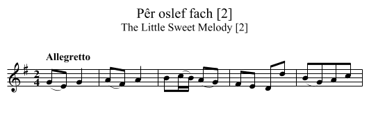 Pêr oslef fach [2] - staff notation