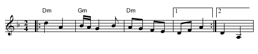 Pera stous pera kampous - staff notation