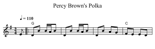 Percy Brown's Polka - staff notation