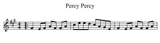 Percy Percy - staff notation
