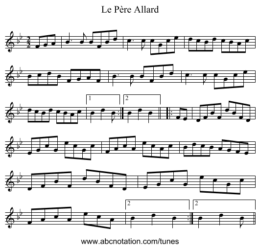 Père Allard, Le - staff notation