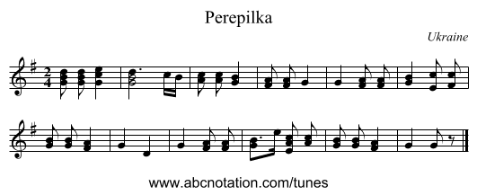 Perepilka - staff notation