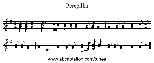 Perepilka - staff notation