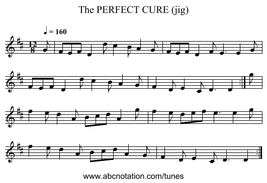 PERFECT CURE (jig), The - staff notation