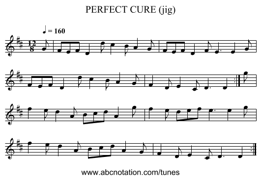 PERFECT CURE (jig) - staff notation