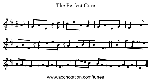 Perfect Cure, The - staff notation