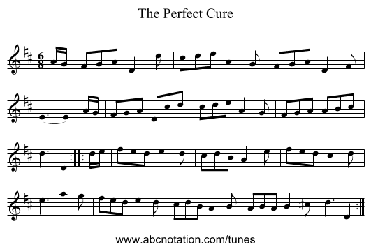 Perfect Cure, The - staff notation