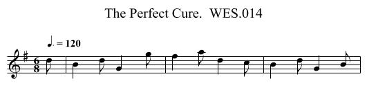 Perfect Cure.  WES.014, The - staff notation