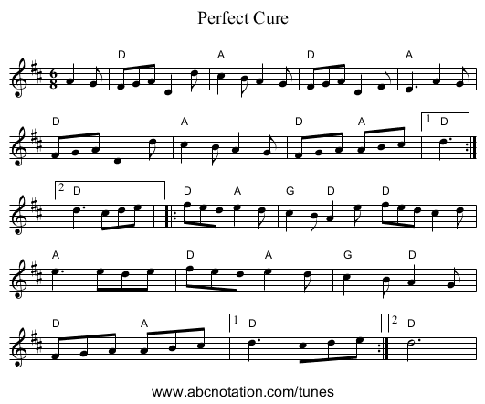 Perfect Cure - staff notation