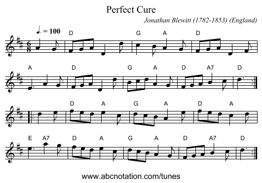 Perfect Cure - staff notation