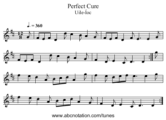 Perfect Cure - staff notation