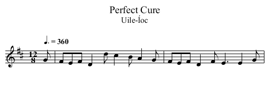 Perfect Cure - staff notation