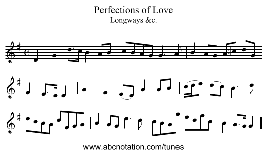 Perfections of Love - staff notation