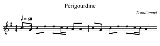 P&eacute;rigourdine - staff notation