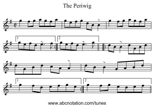 Periwig, The - staff notation