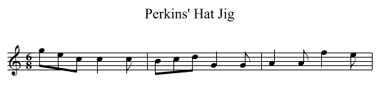 Perkins' Hat Jig - staff notation