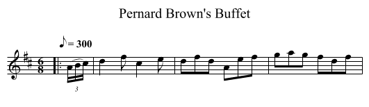 Pernard Brown's Buffet - staff notation