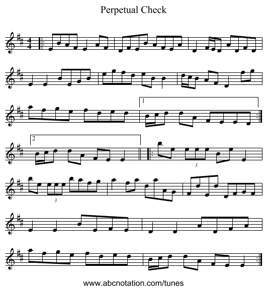 Perpetual Check - staff notation