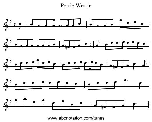 Perrie Werrie - staff notation