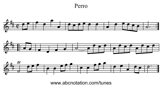 Perro - staff notation