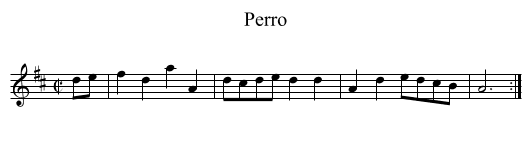 Perro - staff notation